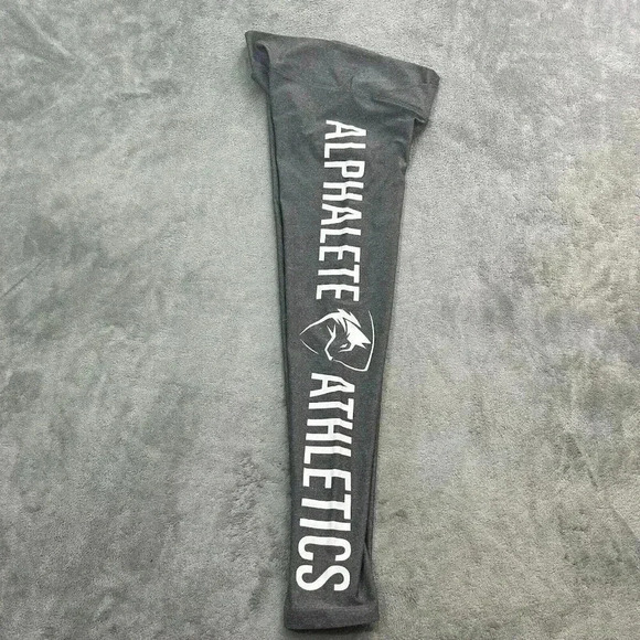 ALPHALETE Leggings Womens Medium Gray Athletics Athleisure Low Rise Workout Gym - Picture 1 of 9